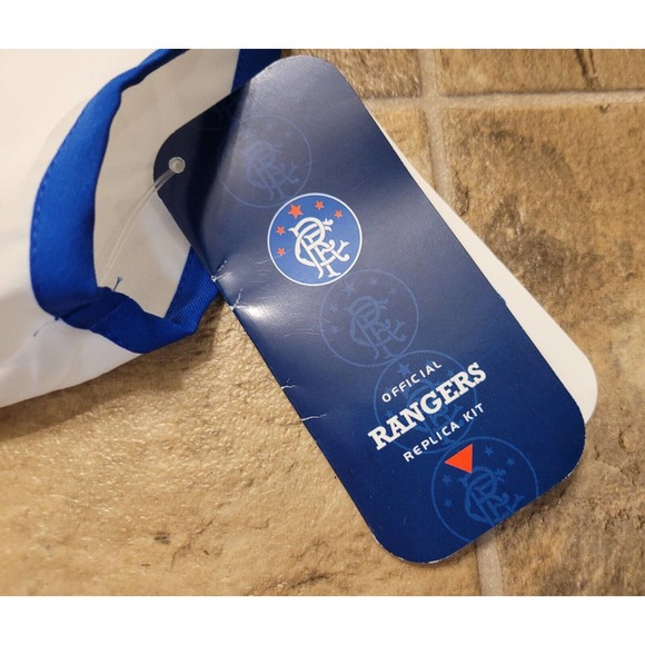 NWT Diadora Size Medium Glasgow Rangers White Blue Soccer Football Jersey - Picture 5 of 7